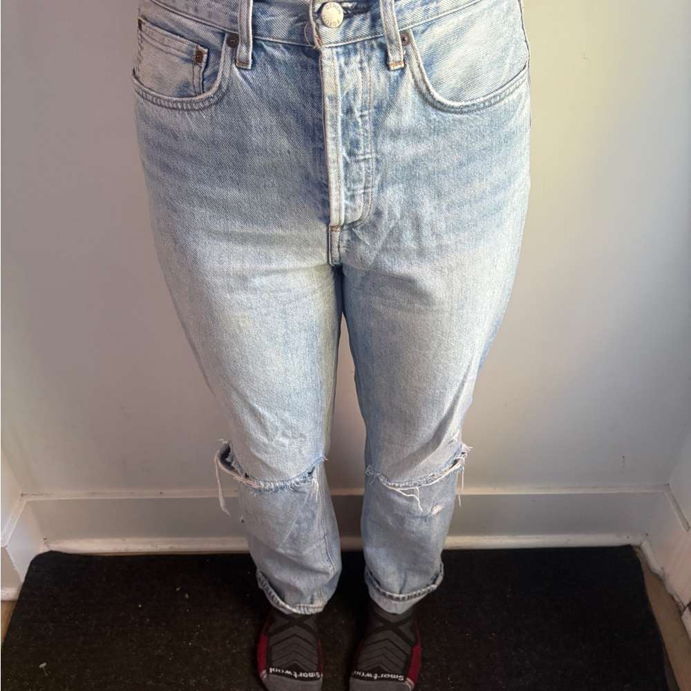 Denim Forum Light Wash Distressed Women’s Jeans
